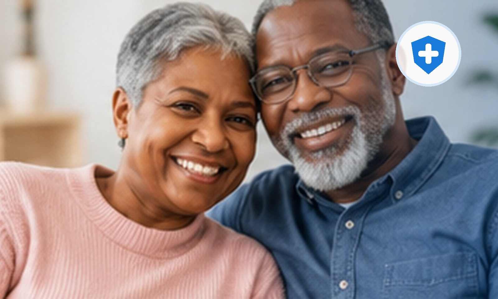 Senior couple reviewing hospital indemnity protection